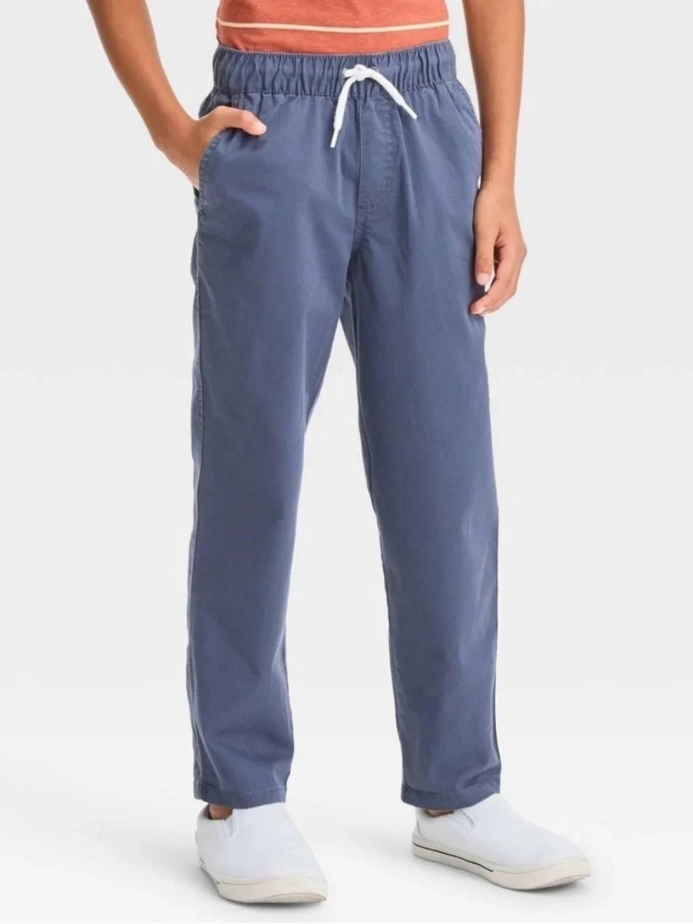 Cat & Jack Boys' Stretch Relaxed Fit Tapered Pull-On Pants - Blue 12